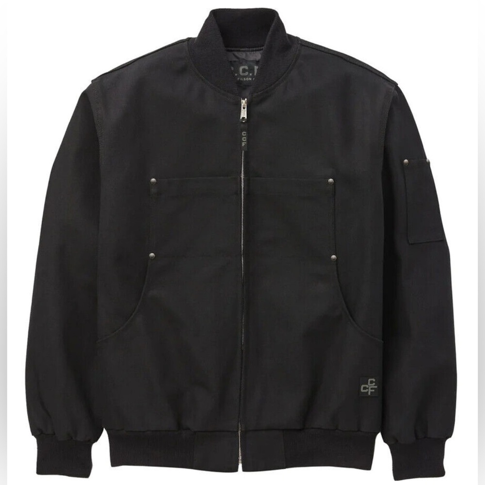 Filson CCF Bomber Jacket 20092130 Utility Black Work Coat Duck Canvas Dark  L